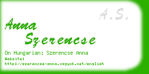 anna szerencse business card